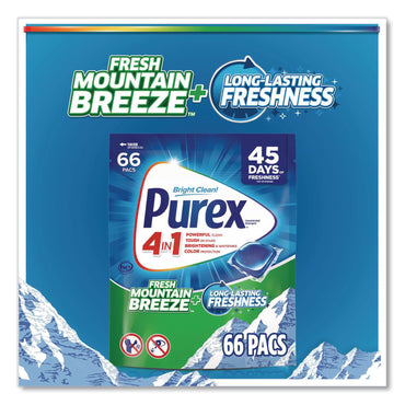 Purex® 4-in-1 HE Laundry Detergent Pacs, 66 Pods/Bag, 4 Bags/Carton (DIA05524)