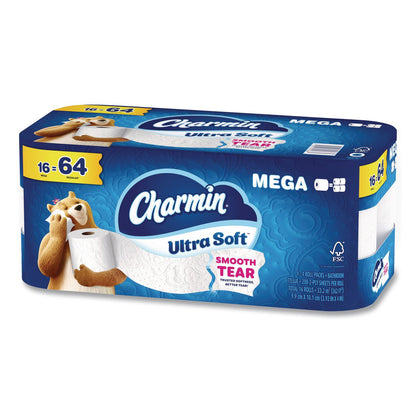 Charmin® Ultra Soft Bathroom Tissue, Septic Safe, 2-Ply, White, 208 Sheets/Roll, 16 Rolls/Carton (PGC19266)