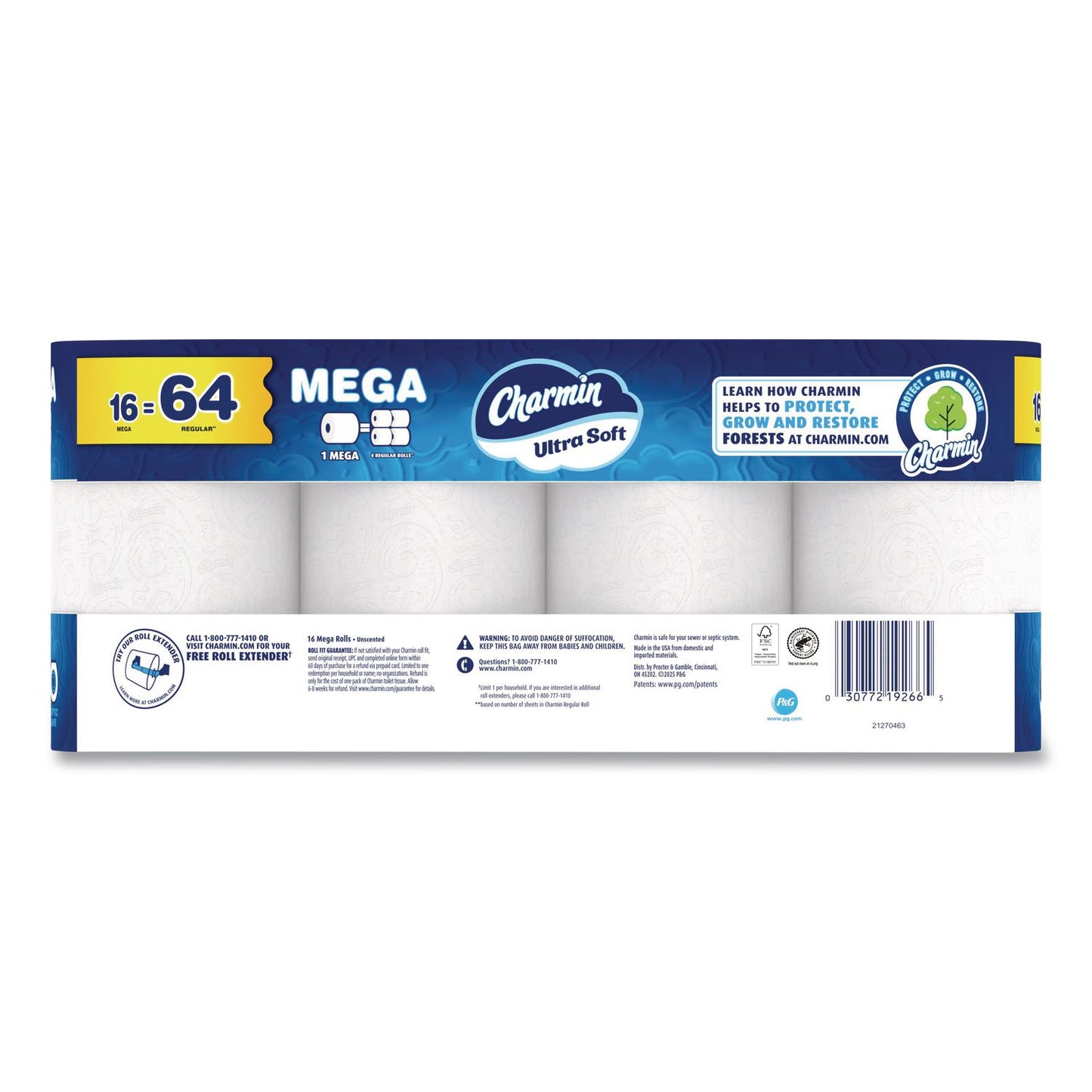 Charmin® Ultra Soft Bathroom Tissue, Septic Safe, 2-Ply, White, 208 Sheets/Roll, 16 Rolls/Carton (PGC19266)