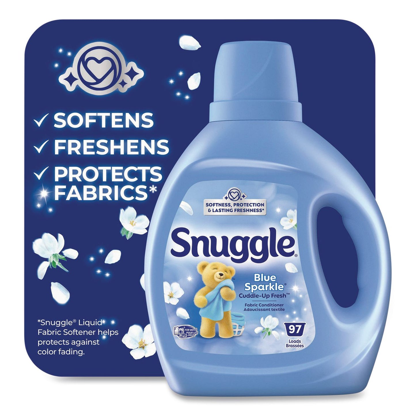 Snuggle® Blue Sparkle Cuddle-Up Fresh Liquid Fabric Conditioner, 66 oz Bottle, 6/Carton (DIA47452)