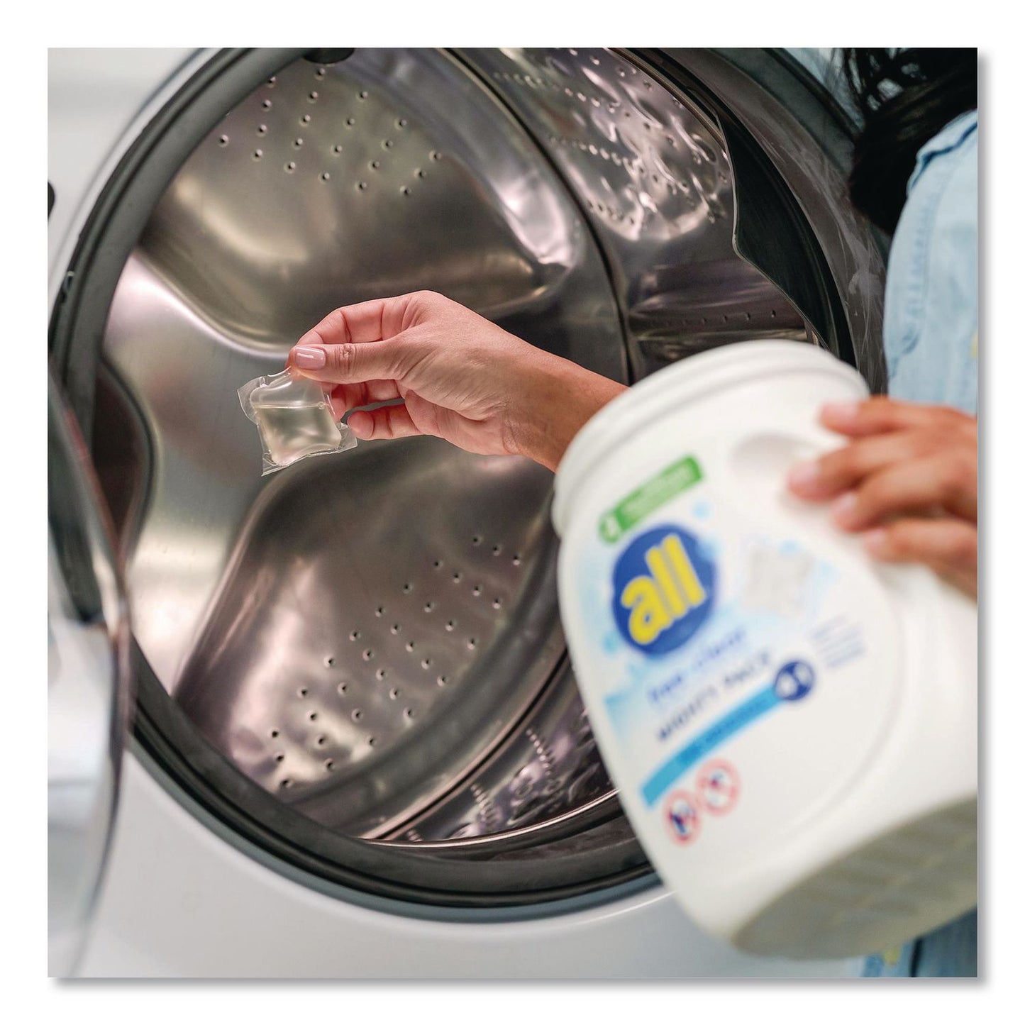 all® MIGHTY PACS Free Clear HE Laundry Detergent, 60 Pods/Tub, 4 Tubs/Carton (DIA46880)