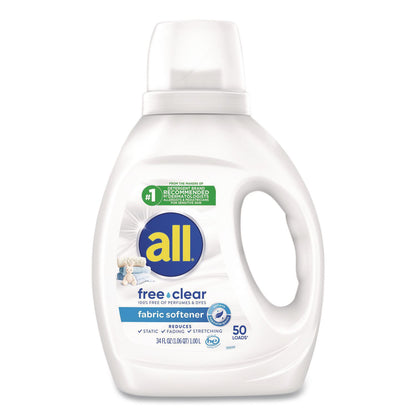 all® Free Clear Liquid Fabric Softener, Fragrance Free, 34 oz Bottle, 6/Carton (DIA47430)