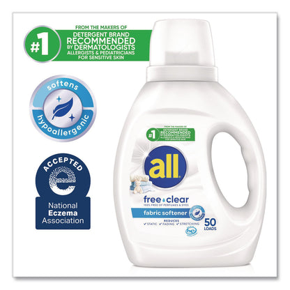 all® Free Clear Liquid Fabric Softener, Fragrance Free, 34 oz Bottle, 6/Carton (DIA47430)