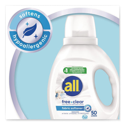 all® Free Clear Liquid Fabric Softener, Fragrance Free, 34 oz Bottle, 6/Carton (DIA47430)