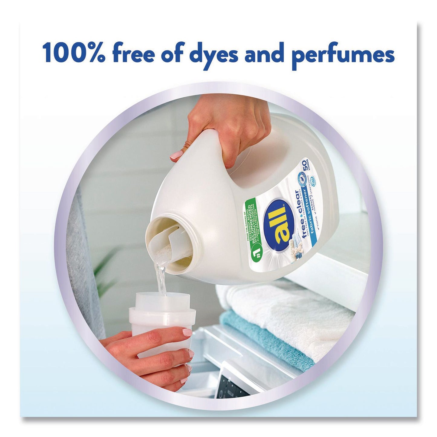 all® Free Clear Liquid Fabric Softener, Fragrance Free, 34 oz Bottle, 6/Carton (DIA47430)