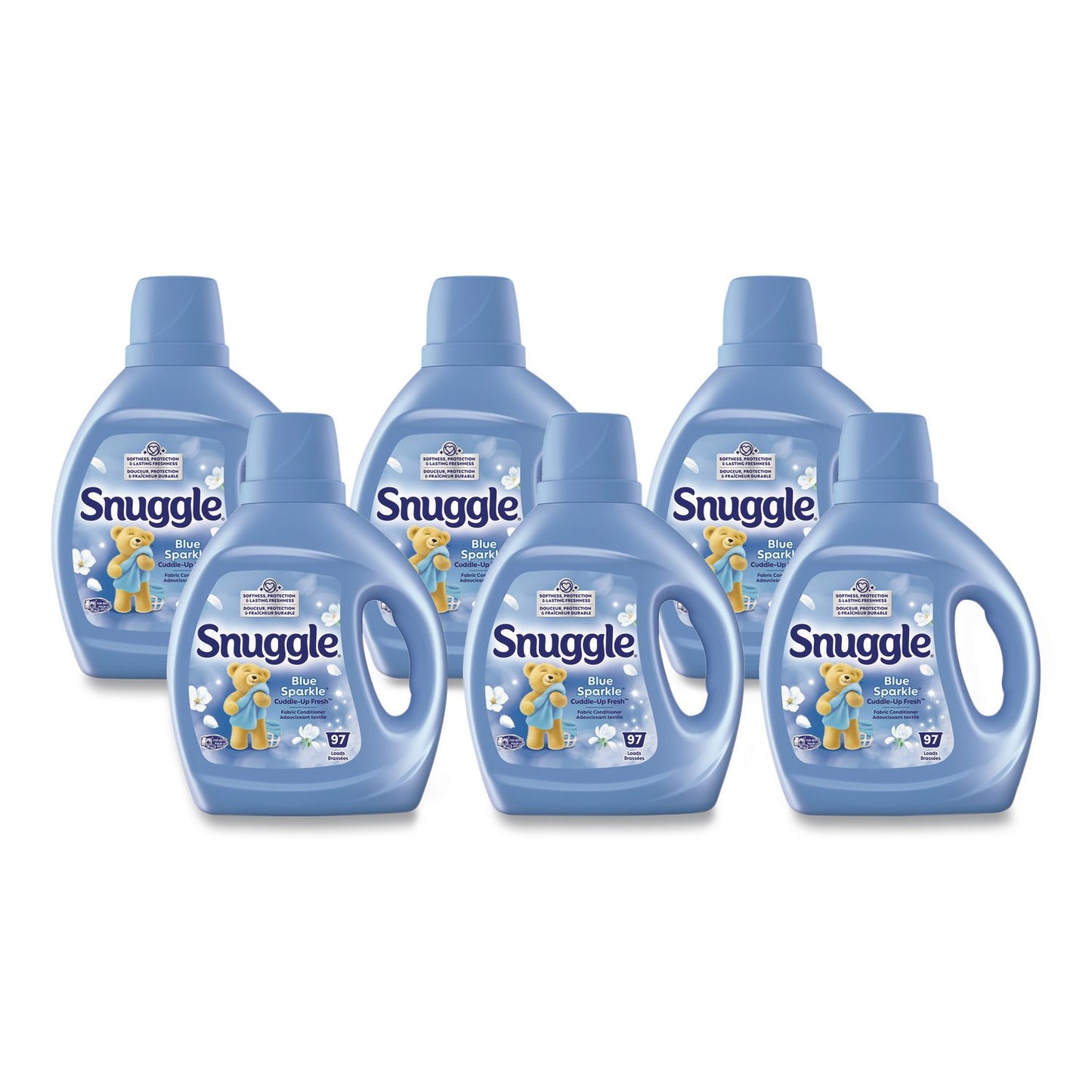 Snuggle® Blue Sparkle Cuddle-Up Fresh Liquid Fabric Conditioner, 66 oz Bottle, 6/Carton (DIA47452)