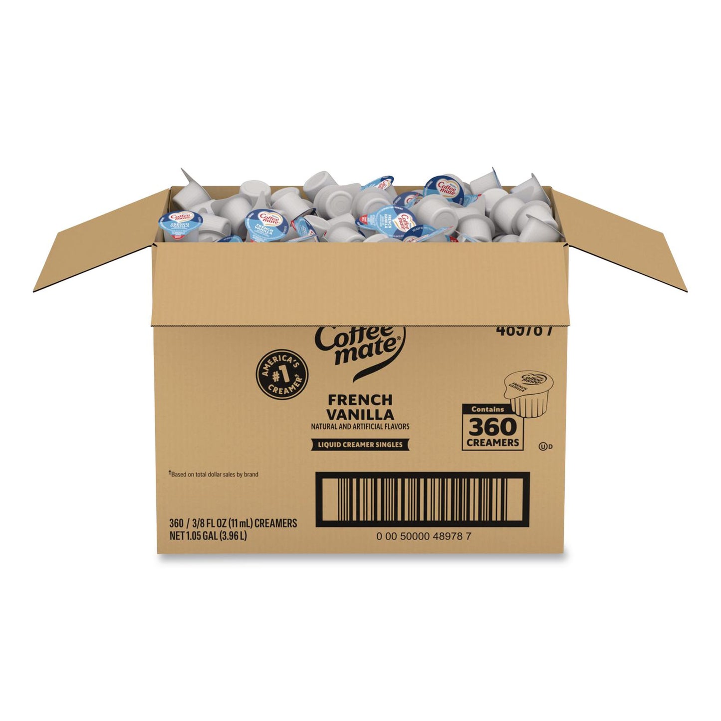 Coffee mate® Liquid Coffee Creamer, French Vanilla, 0.38 oz Mini Cups, 360/Carton (NES48978)