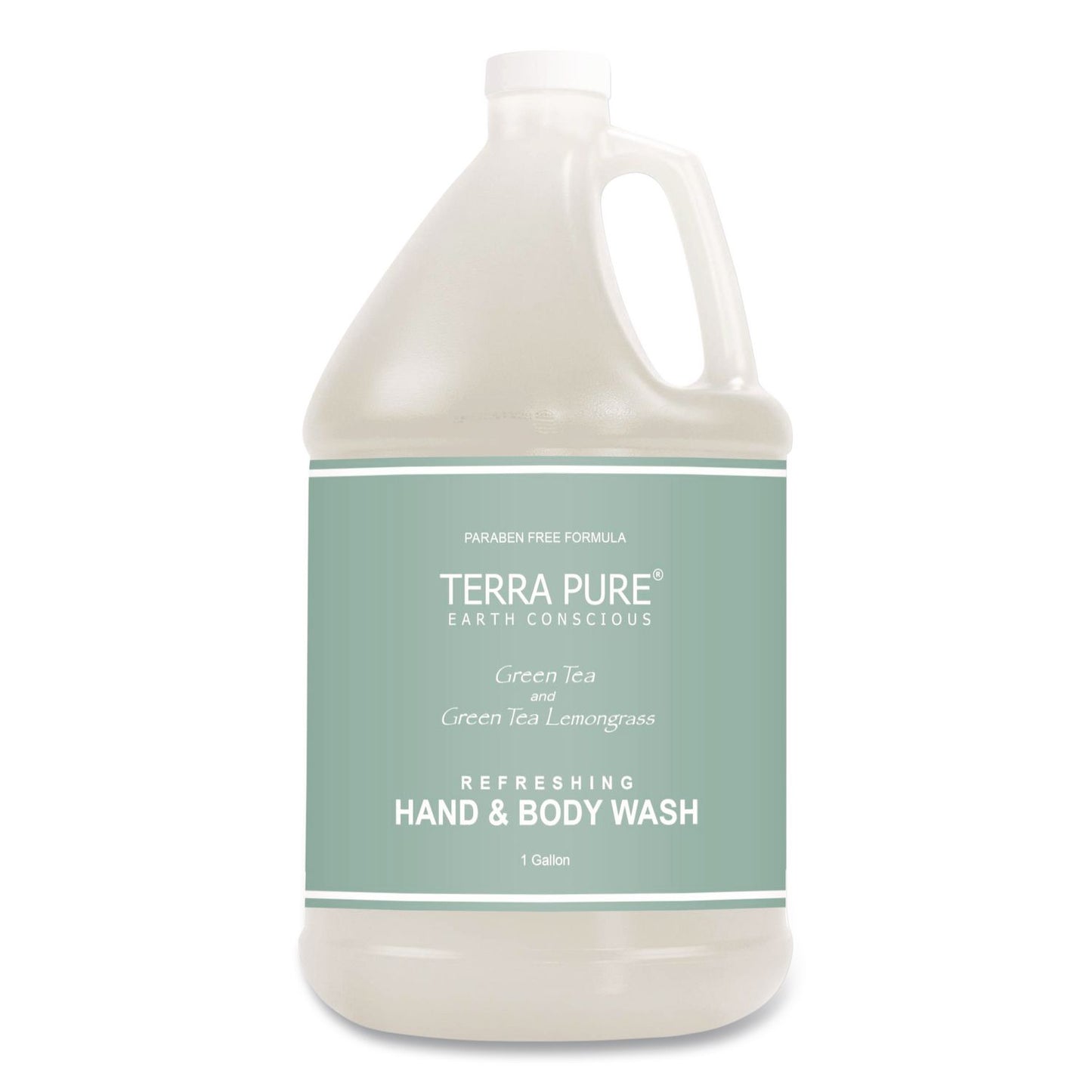 Diversified Hospitality Solutions Terra Pure Body Wash Gallon, Green Tea Lemongrass, 1 gal Bottle, 4/Carton (DHS002294)