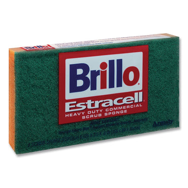 Brillo® Commercial Heavy Duty Scrub Sponge, 3.5 x 6.12, 0.8" Thick, Orange/Green,12/Carton (AMY21006)