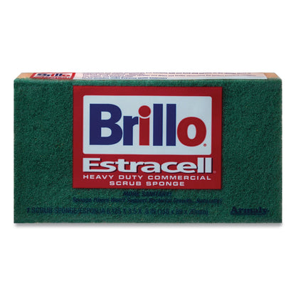 Brillo® Commercial Heavy Duty Scrub Sponge, 3.5 x 6.12, 0.8" Thick, Orange/Green,12/Carton (AMY21006)