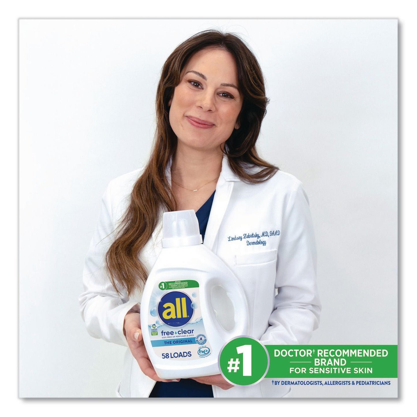 all® Free Clear HE Laundry Detergent, 58 Loads, Unscented, 73 oz Bottle, 6/Carton (DIA47415)