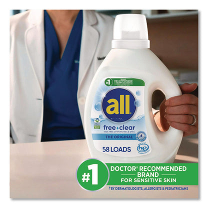 all® Free Clear HE Laundry Detergent, 58 Loads, Unscented, 73 oz Bottle, 6/Carton (DIA47415)