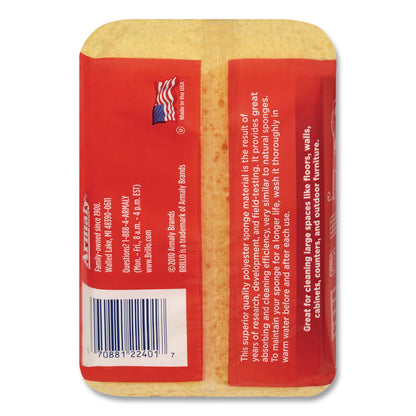 Brillo® Multi-Purpose Sponge, 4.25 x 6.25, 2.12" Thick, Yellow, 6/Carton (AMY22401)
