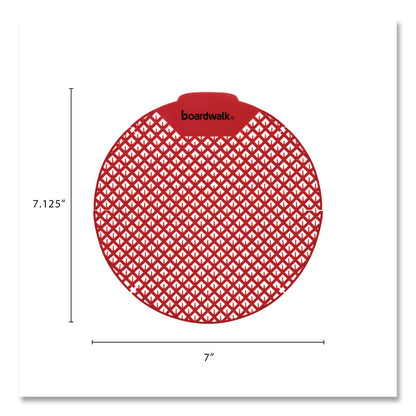 Boardwalk® Urinal Screen, Cherry Scent, Red, 1.8 oz, Dozen (BWK1008)
