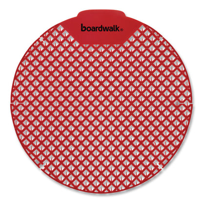 Boardwalk® Urinal Screen, Cherry Scent, Red, 1.8 oz, Dozen (BWK1008)