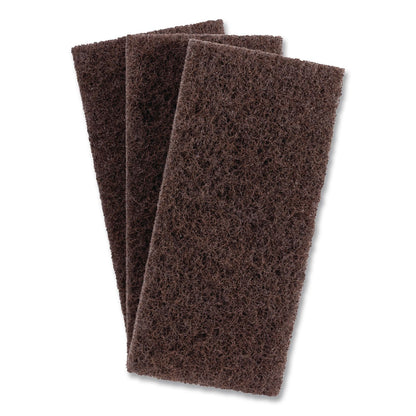 Boardwalk® Heavy-Duty Utility Pad, 4.62 x 10, Brown, 10/Carton (BWK403B)