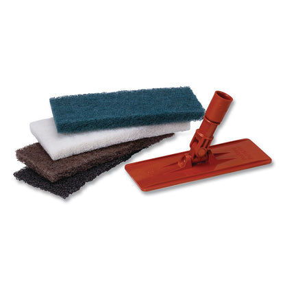 Boardwalk® Heavy-Duty Utility Pad, 4.62 x 10, Brown, 10/Carton (BWK403B)