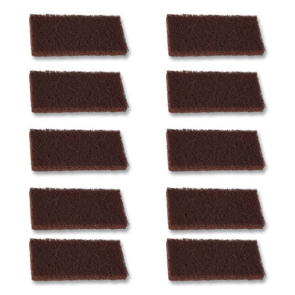 Boardwalk® Heavy-Duty Utility Pad, 4.62 x 10, Brown, 10/Carton (BWK403B)