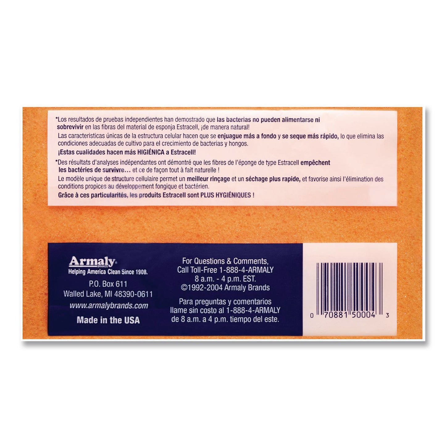 Brillo® Commercial Heavy Duty Scrub Sponge, 3.5 x 6.12, 0.8" Thick, Orange/Green,12/Carton (AMY21006)