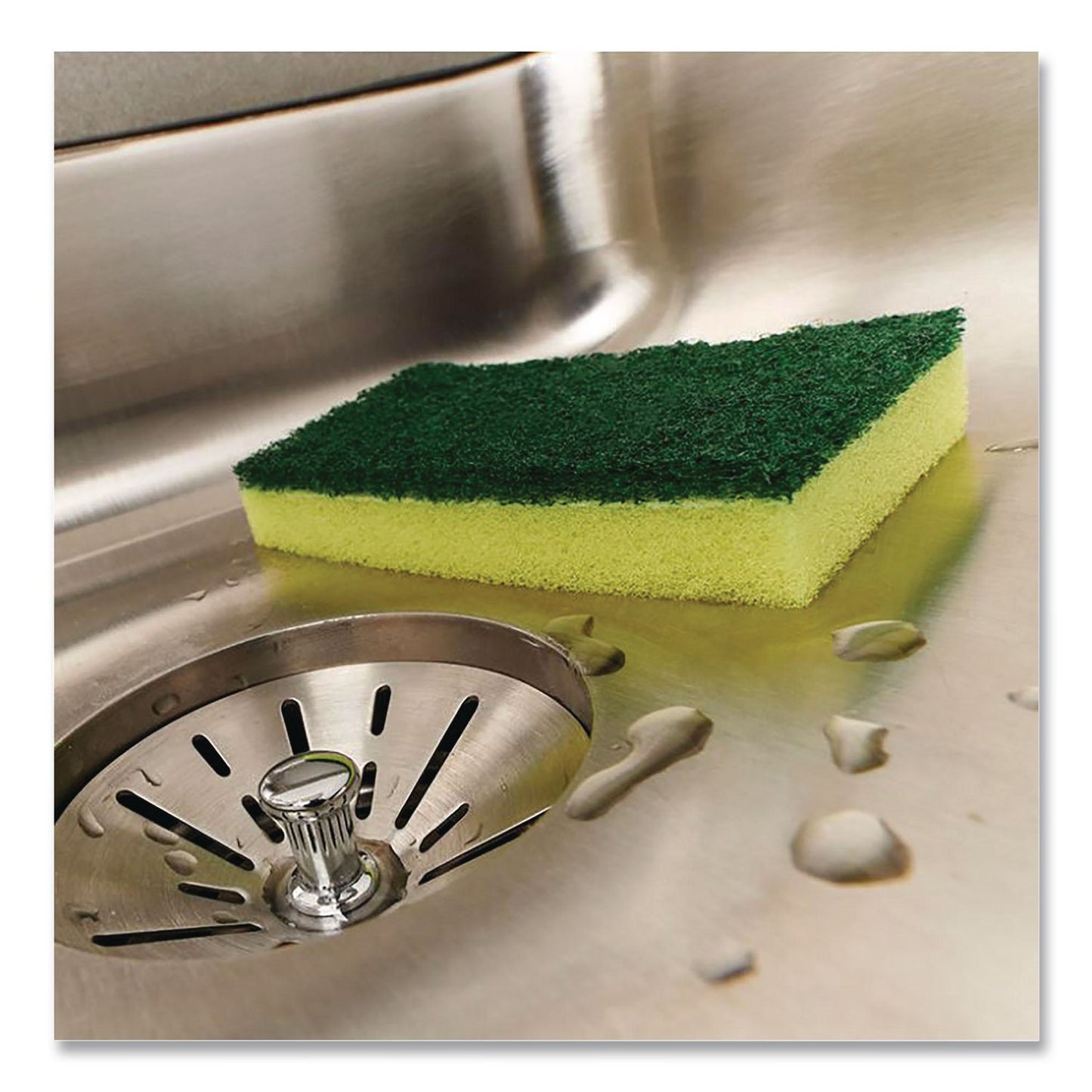 Brillo® Estracell Heavy Duty Scrub Sponge, 4.9 x 2.9, 0.8" Thick, Yellow/Green, 12/Carton (AMY21001)