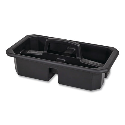 Rubbermaid® Commercial Cleaning Caddy, Compatible with Full Size and Compact Housekeeping Carts, Plastic, Black, 6/Carton (RCP2202586)