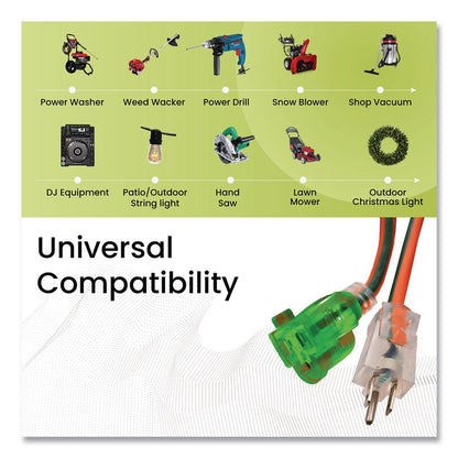 GoGreen Power 16 AWG Outdoor Extension Cord, 25 ft, 13 A, Orange (GGP13725)