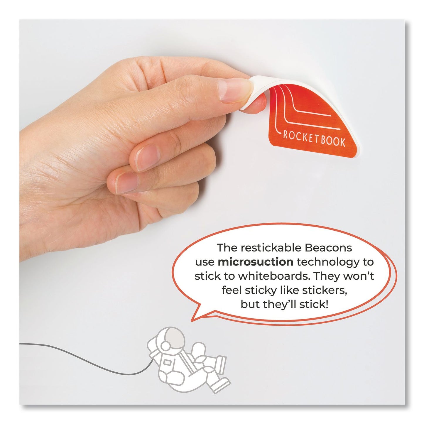 Rocketbook Beacons Smart Stickers for Whiteboards, Reusable Triangles, 2.5" x 2.5", Fluorescent Orange, 4/Pack (RKBBEAB4K)