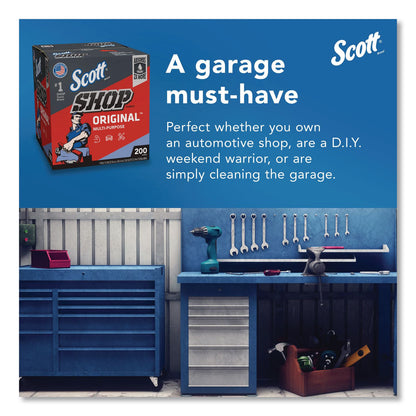Scott® Shop Towels Original, 1-Ply, 9 x 12, Unscented, Blue, 200/Box (KCM75190BX)