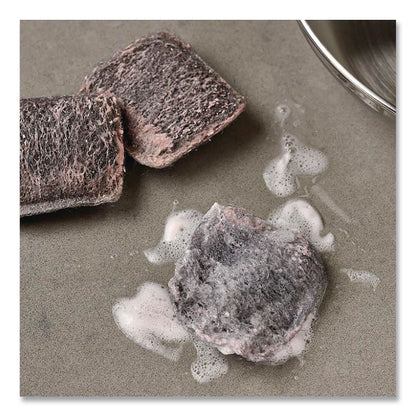 Brillo® Steel Wool Soap Pads, 3 x 3, Gray/Pink, 12 Pads/Box, 12 Boxes/Carton (AMY53335)