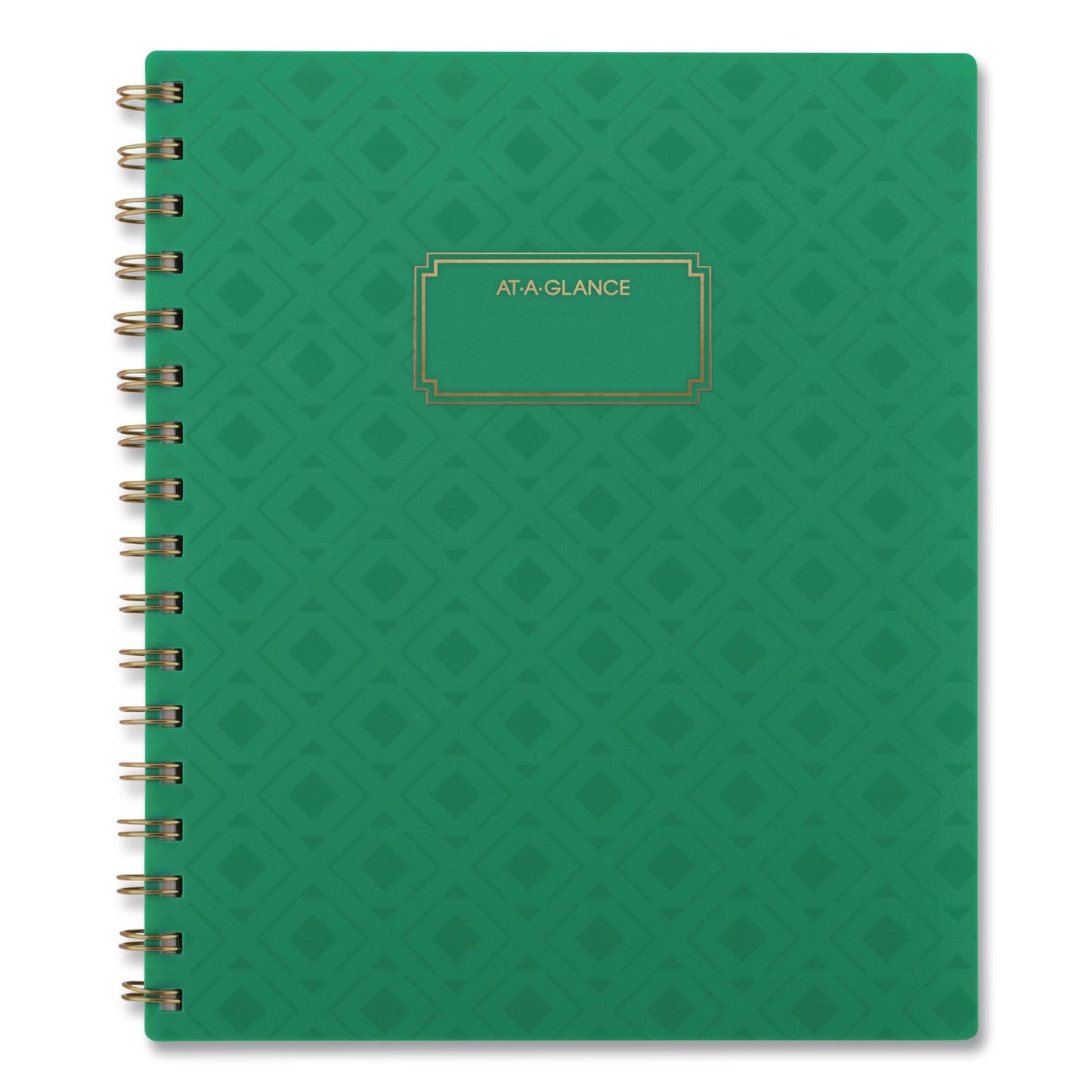 AT-A-GLANCE® Badge Geo Weekly/Monthly Planner, 8.75 x 7, Green Cover, 13-Month: Jan 2026 to Jan 2027 (AAG1753G805)