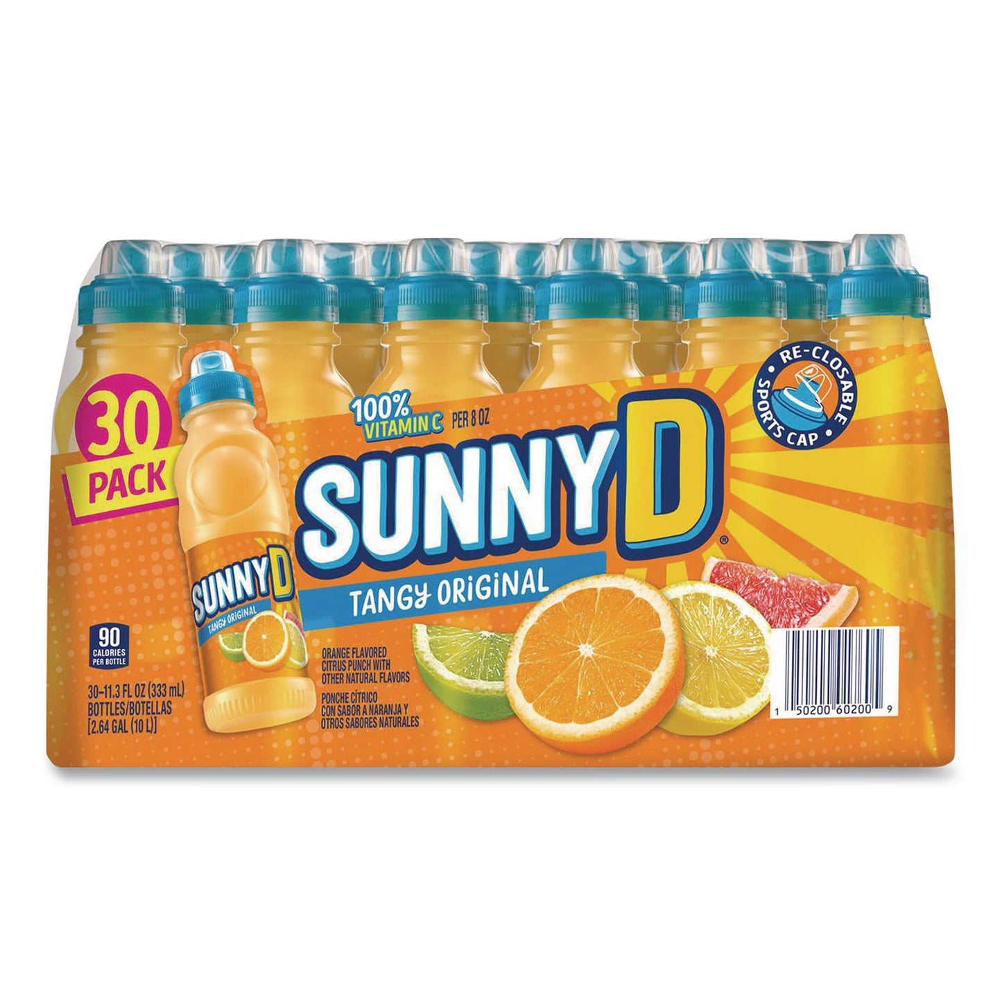 SUNNY D® Tangy Original Sport Bottle, Orange, 11.3 oz Bottle, 30/Carton (GRR22002659)