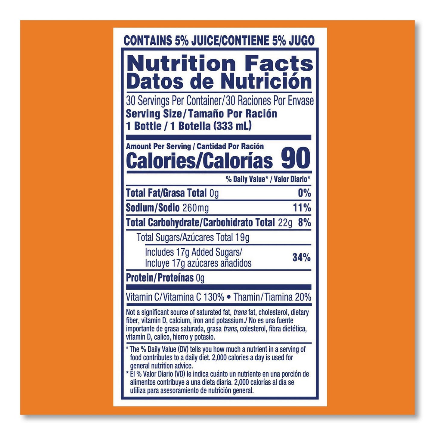 SUNNY D® Tangy Original Sport Bottle, Orange, 11.3 oz Bottle, 30/Carton (GRR22002659)
