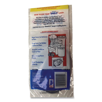 BAND IT® Trash Can Loops, for 32 gal to 55 gal Cans, 0.25" x 25", Gray, 36/Carton (AMY44455)