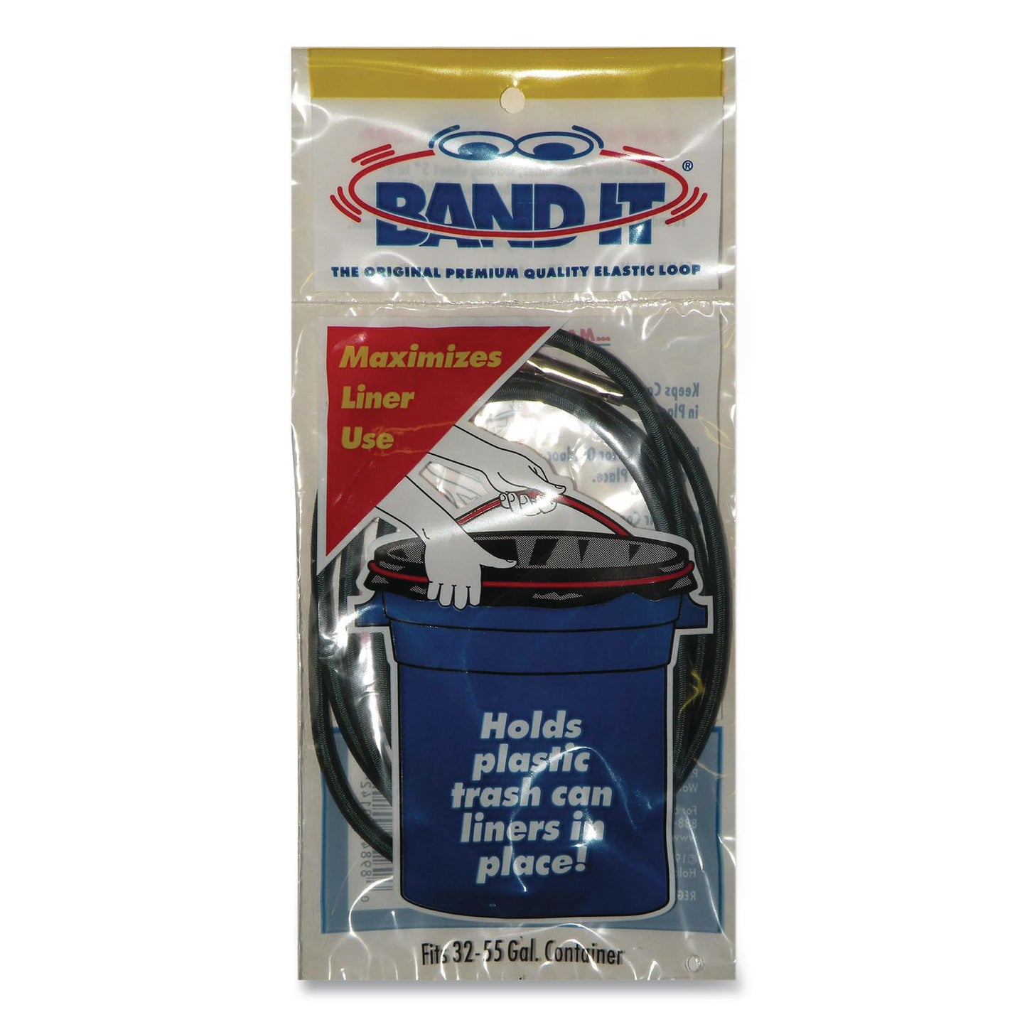 BAND IT® Trash Can Loops, for 32 gal to 55 gal Cans, 0.25" x 25", Gray, 36/Carton (AMY44455)