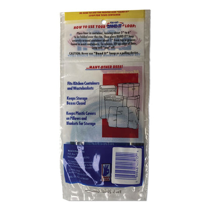 BAND IT® Trash Can Loops, for 5 gal to 20 gal Can, 0.25" x 16", Black, 36/Carton (AMY40515)