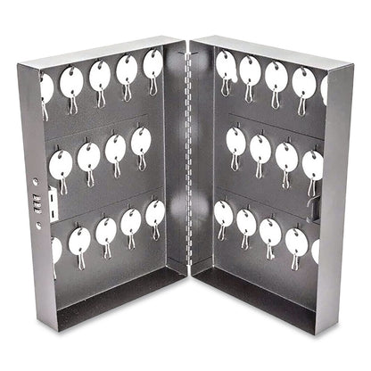 CONTROLTEK® Combination Lockable Key Cabinet, 28-Key, 7.75 w x 3.25 d x 11.5 h, Metal, Gray (CNK500150)