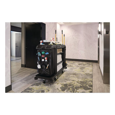 Rubbermaid® Commercial Fabric 9-Pocket Cart Organizer, 19.8 x 1.5 x 27.5, Black, 6/Carton (RCP2202582)