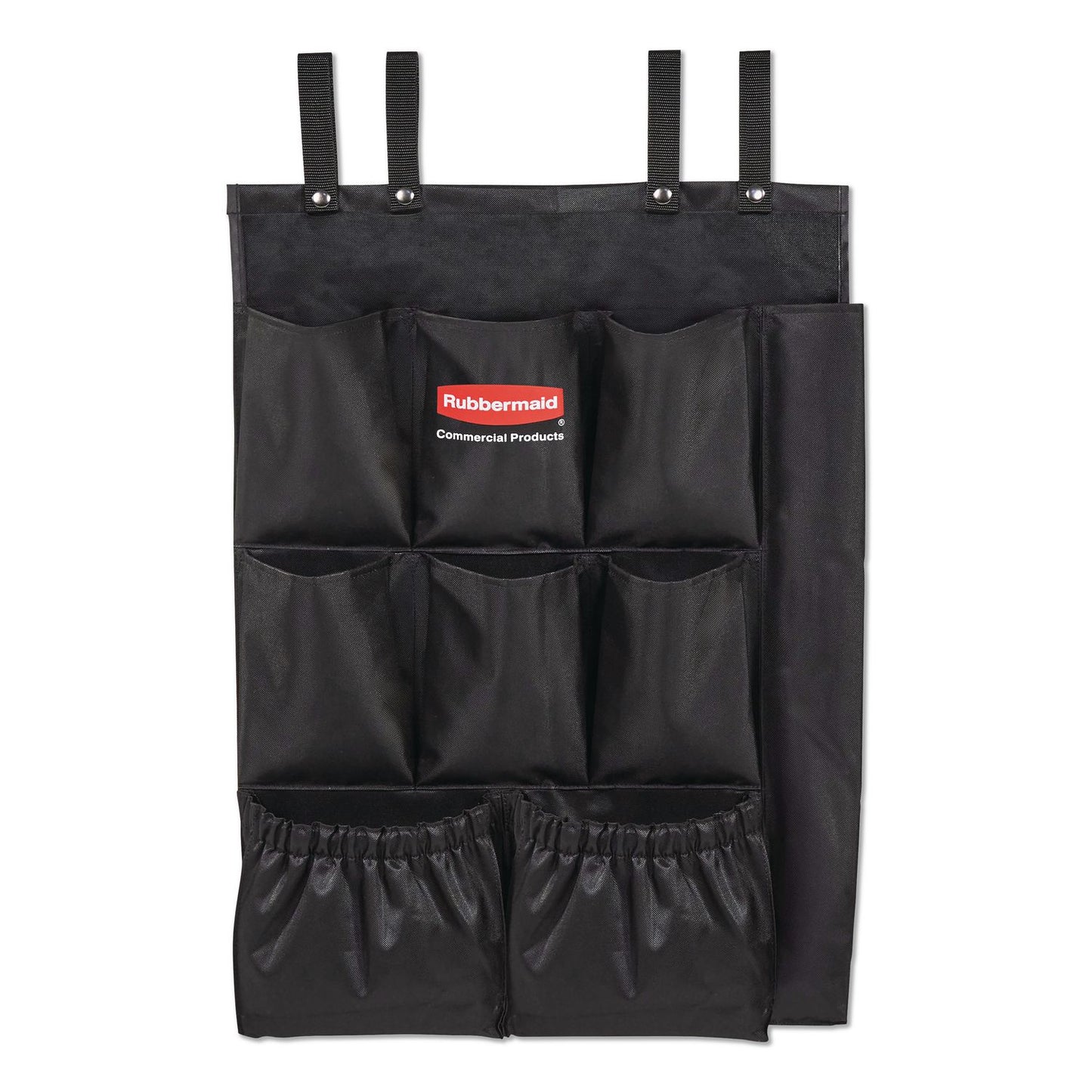 Rubbermaid® Commercial Fabric 9-Pocket Cart Organizer, 19.8 x 1.5 x 27.5, Black, 6/Carton (RCP2202582)