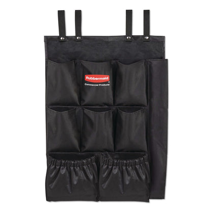 Rubbermaid® Commercial Fabric 9-Pocket Cart Organizer, 19.8 x 1.5 x 27.5, Black, 6/Carton (RCP2202582)