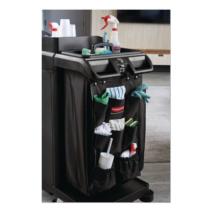 Rubbermaid® Commercial Fabric 9-Pocket Cart Organizer, 19.8 x 1.5 x 27.5, Black, 6/Carton (RCP2202582)