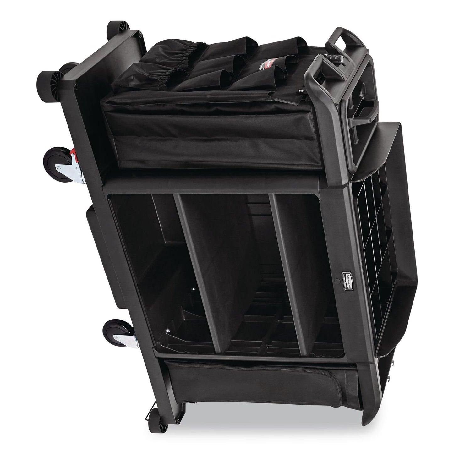 Rubbermaid® Commercial Fabric 9-Pocket Cart Organizer, 19.8 x 1.5 x 27.5, Black, 6/Carton (RCP2202582)