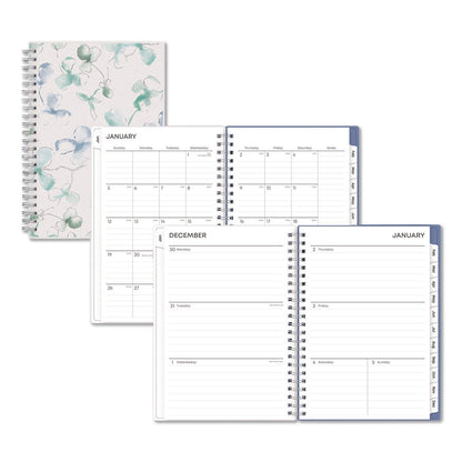 Blue Sky® Lindley Weekly/Monthly Planner, Lindley Floral Artwork, 8 x 5, White/Blue/Green Cover, 12-Month (Jan to Dec): 2026 (BLS101579)