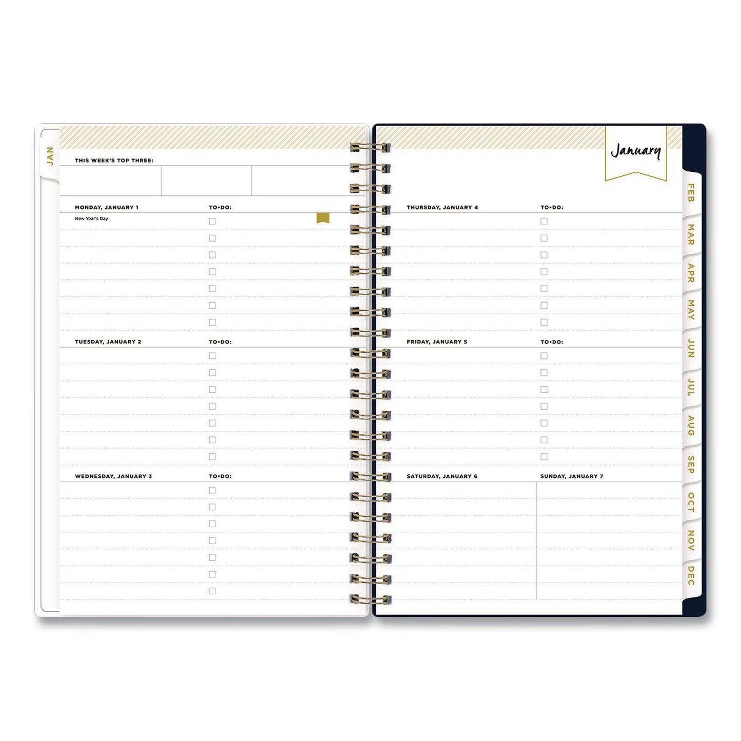 Blue Sky® Day Designer Peyton Create-Your-Own Cover Weekly/Monthly Planner, Floral Artwork, 8 x 5, Navy Cover, 12-Month (Jan-Dec): 2026 (BLS103620)