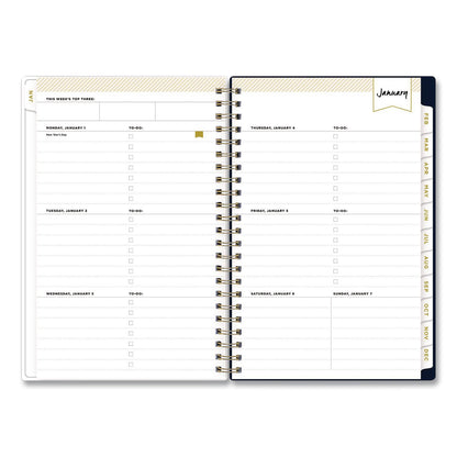 Blue Sky® Day Designer Peyton Create-Your-Own Cover Weekly/Monthly Planner, Floral Artwork, 8 x 5, Navy Cover, 12-Month (Jan-Dec): 2026 (BLS103620)