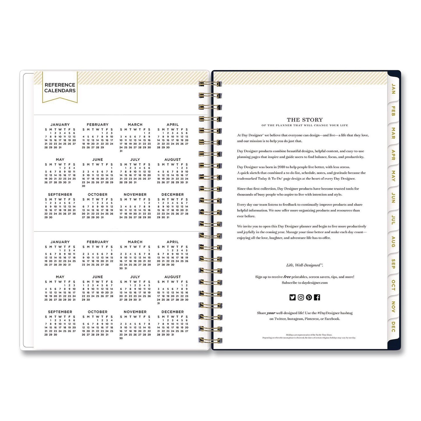 Blue Sky® Day Designer Peyton Create-Your-Own Cover Weekly/Monthly Planner, Floral Artwork, 8 x 5, Navy Cover, 12-Month (Jan-Dec): 2026 (BLS103620)