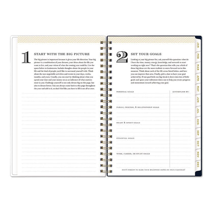 Blue Sky® Day Designer Peyton Create-Your-Own Cover Weekly/Monthly Planner, Floral Artwork, 8 x 5, Navy Cover, 12-Month (Jan-Dec): 2026 (BLS103620)