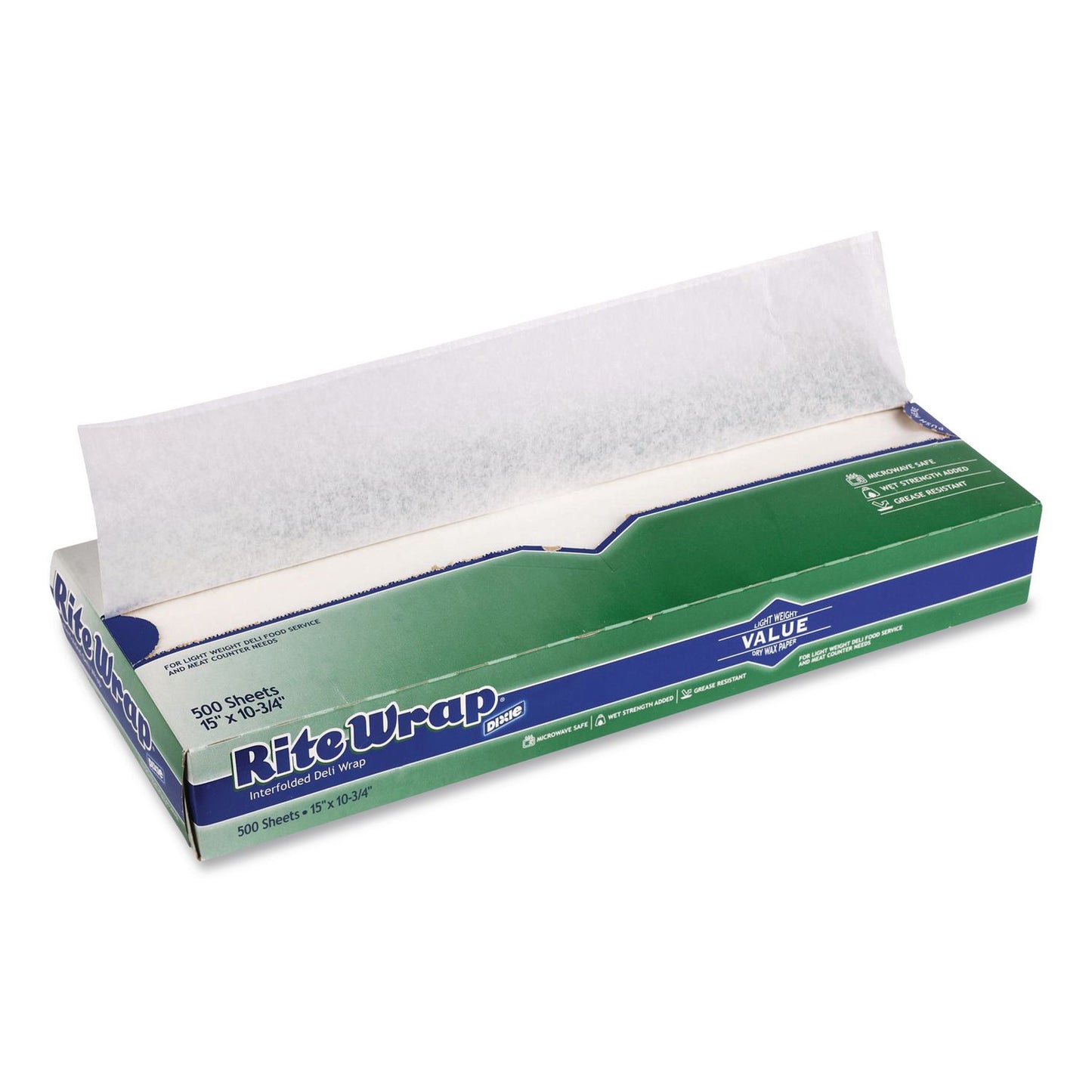 Dixie® Dry Wax Light Weight Deli Paper, 15.12 x 10.75, 500/Pack, 12 Packs/Carton (DXERW156)