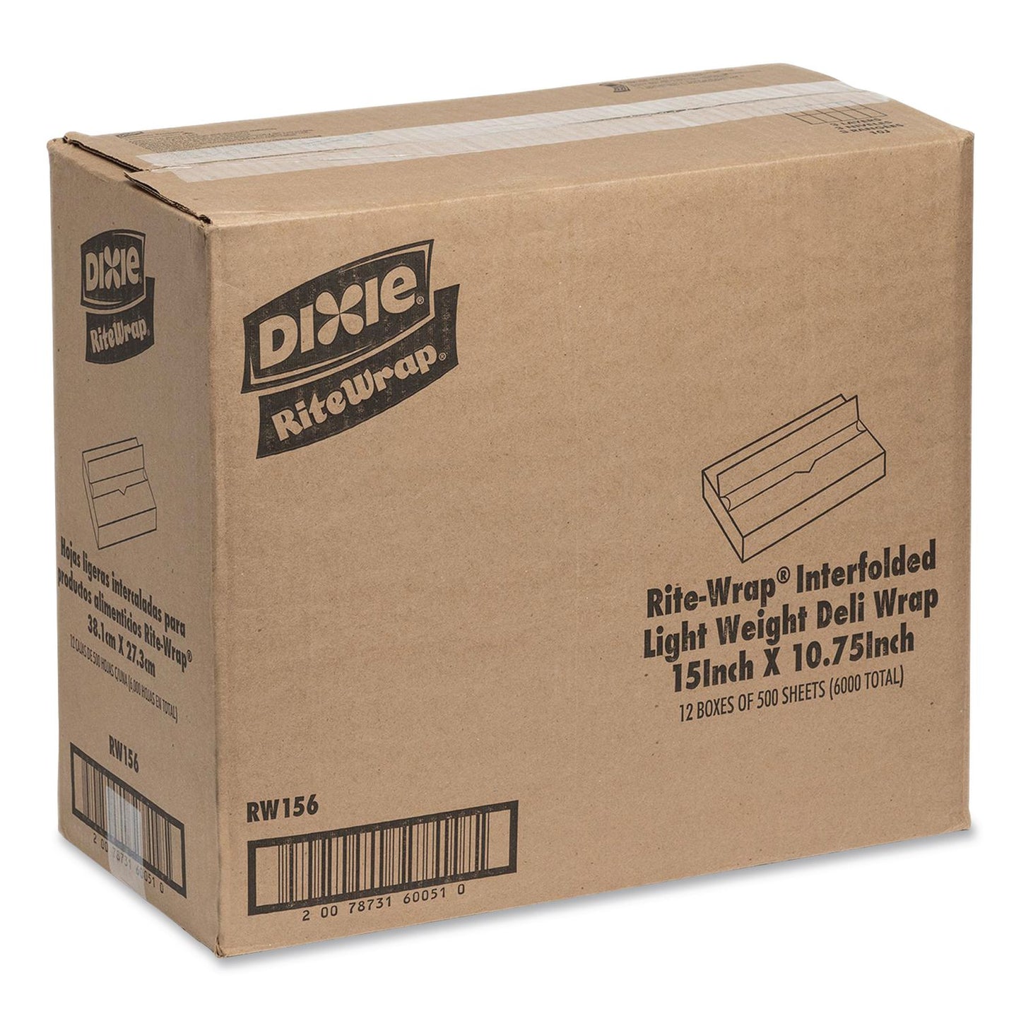 Dixie® Dry Wax Light Weight Deli Paper, 15.12 x 10.75, 500/Pack, 12 Packs/Carton (DXERW156)