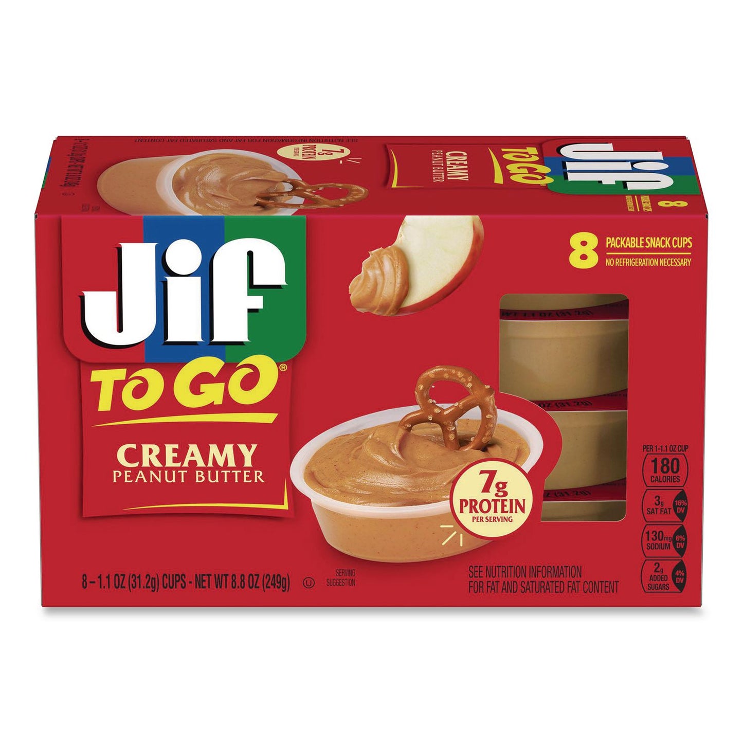 Jif® Creamy Peanut Butter Cups, 1.1 oz Cup, 8/Box (SMU65642)