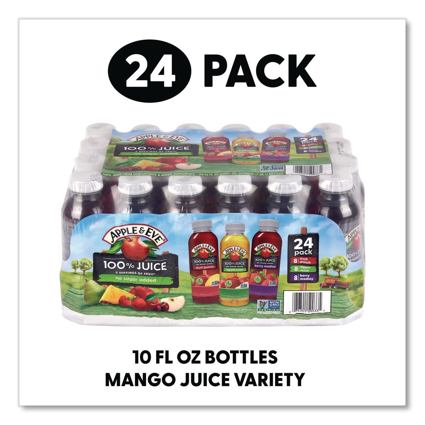Apple & Eve® 100% Fruit Juice Variety Pack, Assorted Flavors, 10 oz Bottle, 24/Carton (GRR22002662)